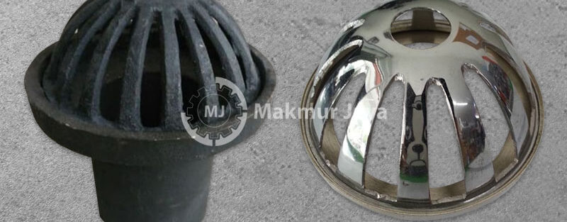 perbedaan roof drain besi dan alumunium